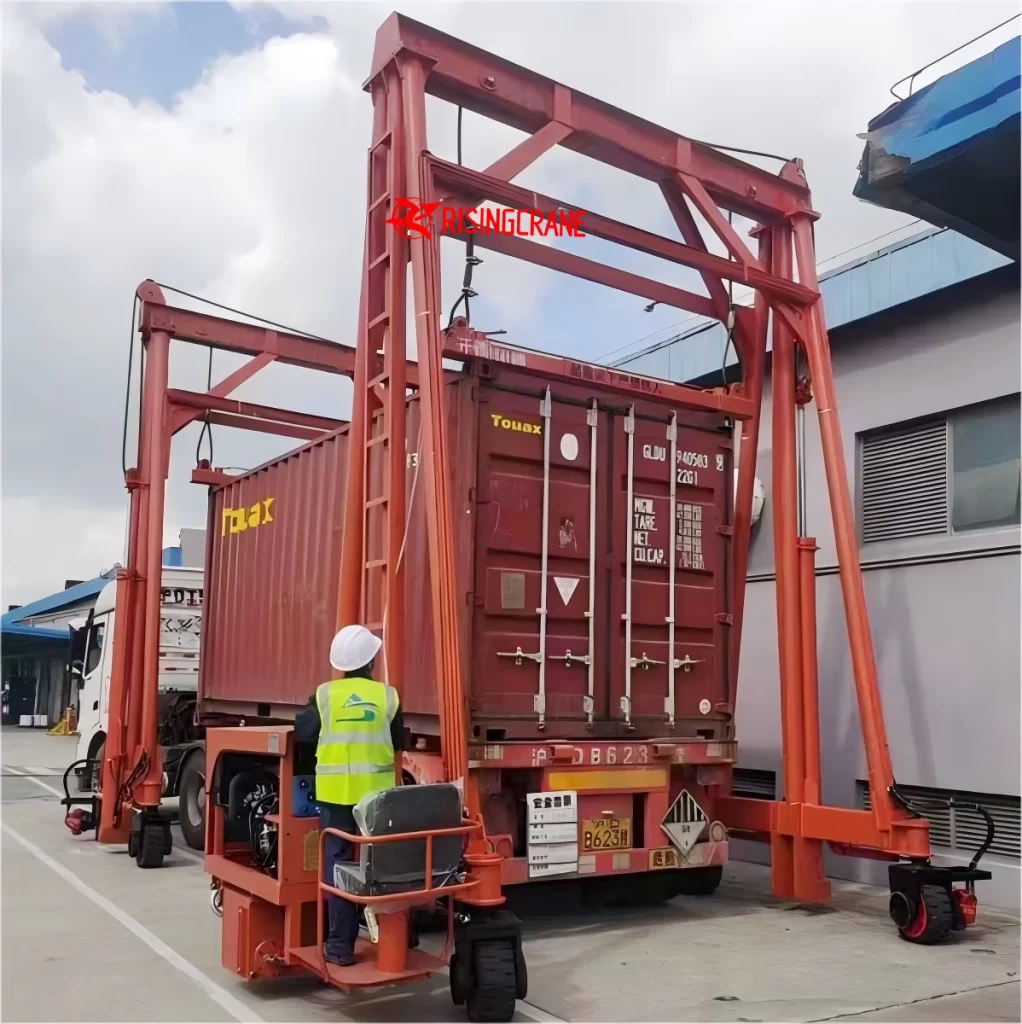 Mobile container crane